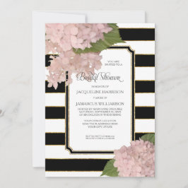 Vintager rosa Hydrangea-nobles modernes Brautparty Einladung