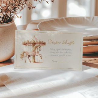 Vintager rosa Karussell-Windeln Begleitkarte