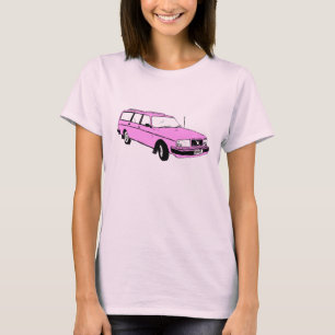 Vintager rosa Kombiwagen T-Shirt