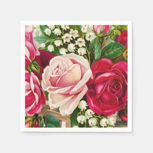Vintager Rosen-Wagen (f) Serviette