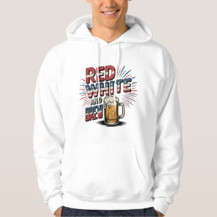 Vintager Rot-Weiß-Stil Hoodie