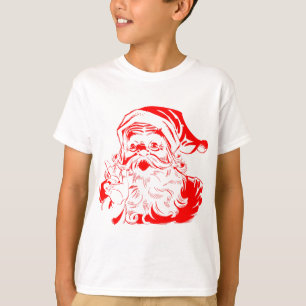 Vintager Rot-Weiß-Weihnachtsmann T-Shirt