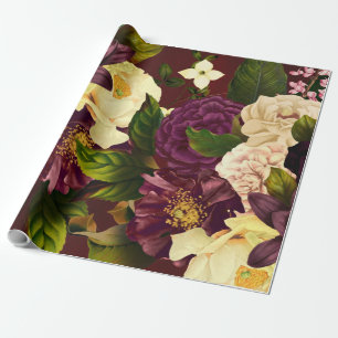 Vintager Rotburgunder Wintermaroon Geschenkpapier
