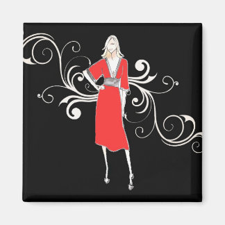 Vintager roter Anziehmagnet Magnet