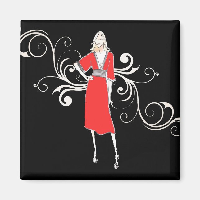 Vintager roter Anziehmagnet Magnet (Vorne)