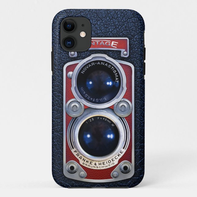 Vintager ROTER doppelter Linsekamerakasten Case-Mate iPhone Hülle (Rückseite)