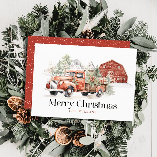 Vintager roter Farm LKW Barnberg Weihnachten (Von Creator hochgeladen)