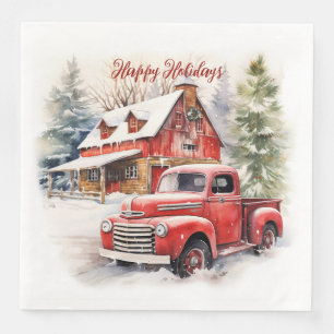 Vintager roter Farm Truck Roter Stall Serviette