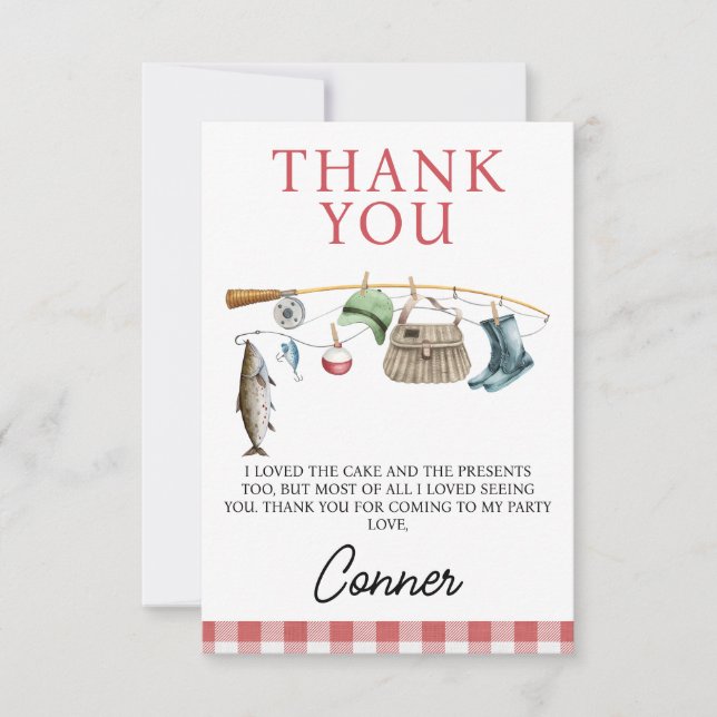 Vintager Roter Fischfang - alleinig ein Geburtstag Dankeskarte (Vorderseite)
