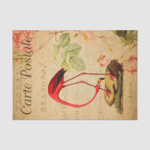 Vintager Roter Flamingo Seidenpapier