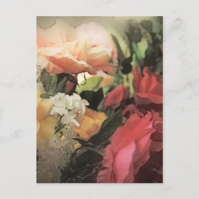 Vintager, roter Hintergrund Postkarte (Vorderseite)