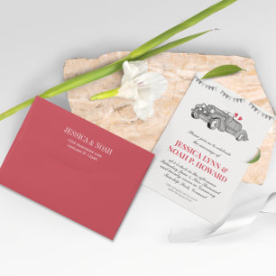 Vintager roter klassischer 50er Cabrio Retro Car i Einladung