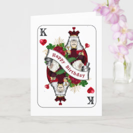 Vintager Roter König von Herzen Geburtstag Karte