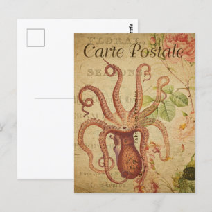 Vintager Roter Krake Postkarte
