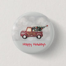 Vintager roter LKW auf grauem Hintergrund