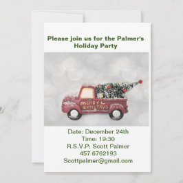 Vintager roter LKW auf grauem Hintergrund Einladung