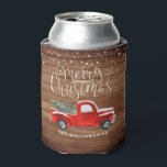 Vintager Roter LKW | Christmas Monogram Can Cooler Dosenkühler<br><div class="desc">Das perfekte Gastgeschenk für Ihr Party zu Weihnachten oder für andere Feiertage. Fügen Sie diesem Design Ihre benutzerdefinierte Formulierung hinzu, indem Sie die "Diese Vorlage bearbeiten"-Felder auf der rechten Seite des Elements verwenden, oder klicken Sie auf die blaue Schaltfläche "Anpassen", um den Text anzuordnen, die Schriftart und Farben zu ändern...</div>