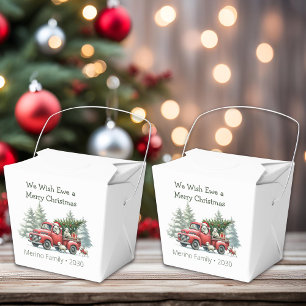 Vintager roter LKW für Rustikale Schafe Geschenkschachtel