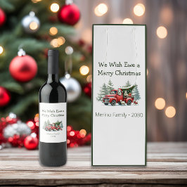 Vintager roter LKW für Rustikale Schafe Geschenktüte Für Weinflaschen