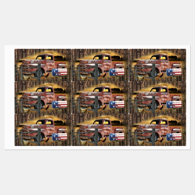 Vintager roter LKW-LKW-LKW Etiketten (Blatt)