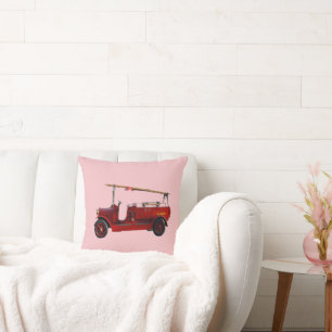 Vintager roter LKW mit Oberleitung, Kissen