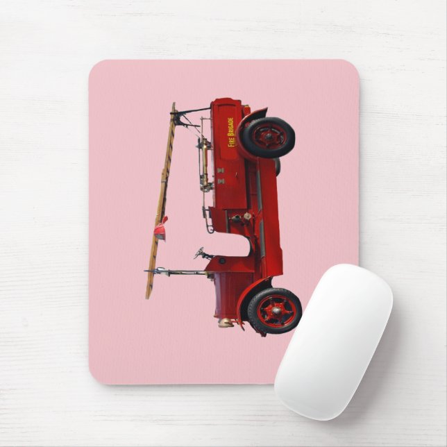 Vintager roter LKW mit Oberleitung, Mousepad (Mit Mouse)