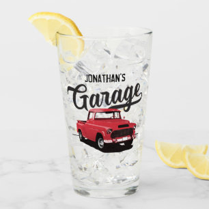 Vintager roter Lkw Name Custom Glashumbler Glas