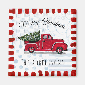 Vintager roter LKW Personalisiert Magnet