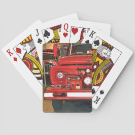 Vintager Roter LKW Spielkarten