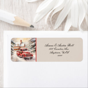 Vintager roter LKW und Bauernhof