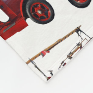 Vintager roter Motor mit Ladenmuster, Fleecedecke