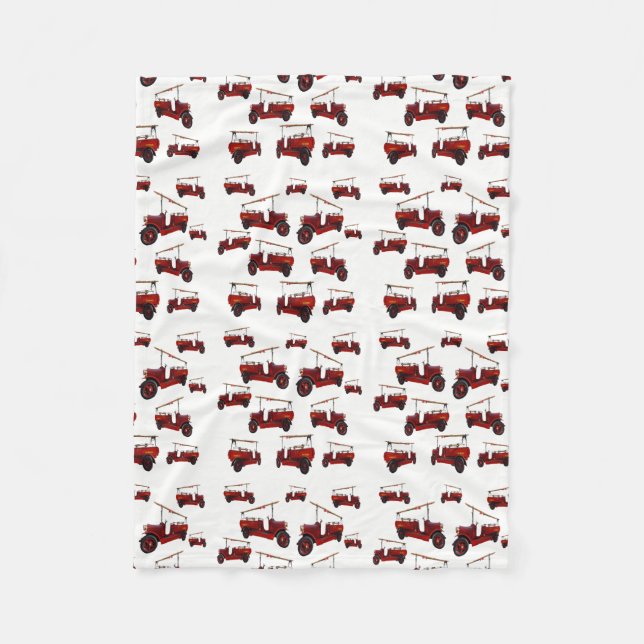 Vintager roter Motor mit Ladenmuster, Fleecedecke (Vorderseite)