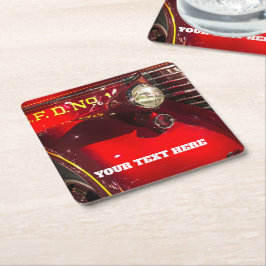 Vintager Roter Motor Rechteckiger Pappuntersetzer