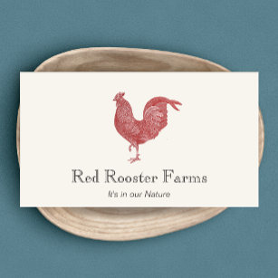 Vintager Roter Rooster-Bauernhof bis Tabelle Cater Visitenkarte