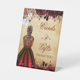 Vintager Roter Schmetterling Sockelschild