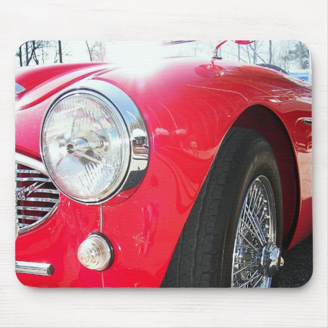 Vintager roter Sportwagen Mousepad (Vorne)