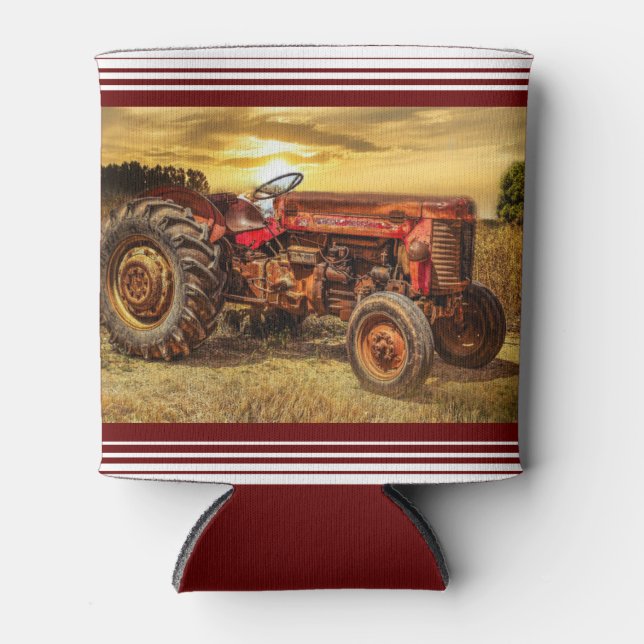 Vintager roter Traktor Dosenkühler (Vorderseite)