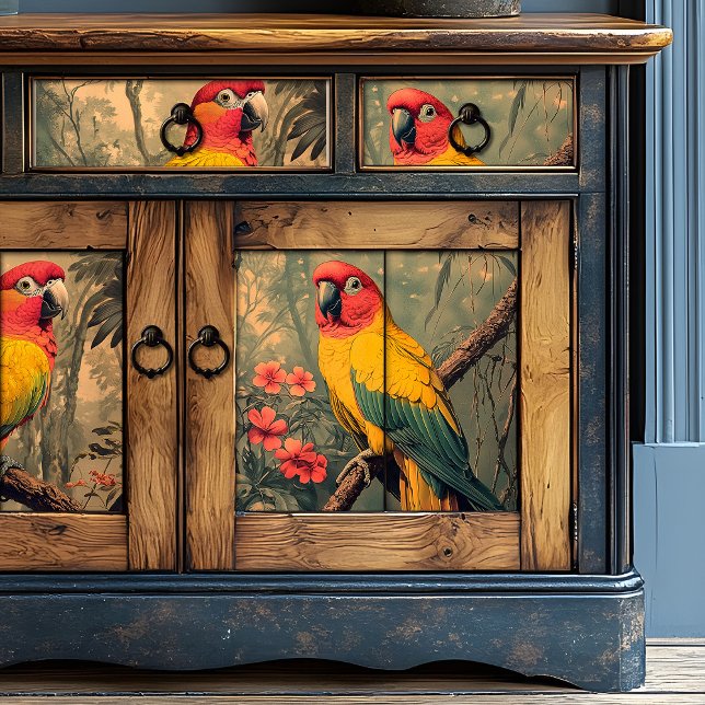 Vintager Roter und Gelber Jungfisch Seidenpapier (Von Creator hochgeladen)