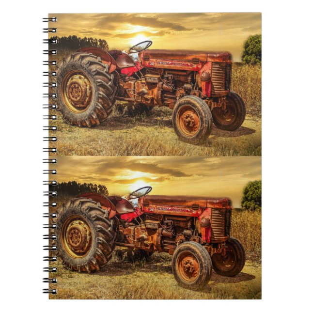 Vintager roter Zuchttraktor Notizblock (Vorderseite)
