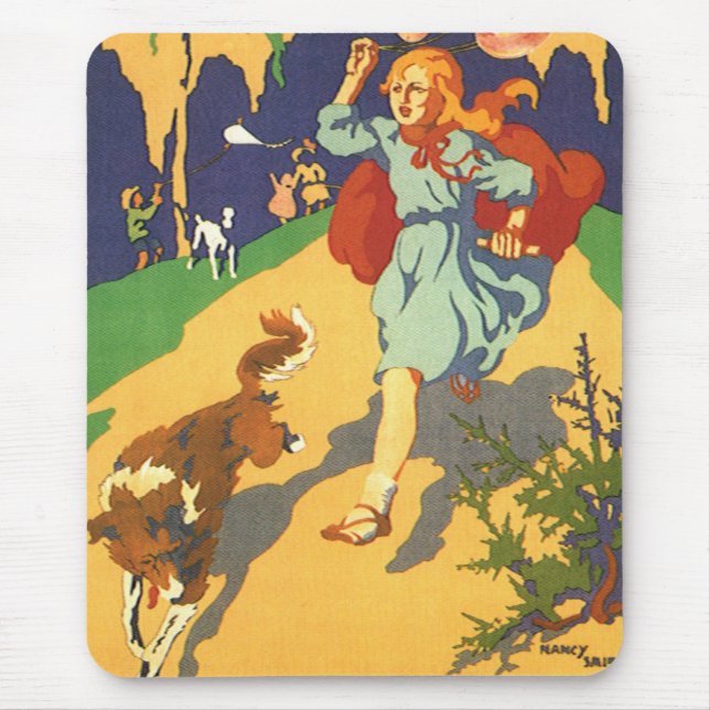 Vintager Rotkäppchen, Hunde und Balloons Mousepad (Vorne)