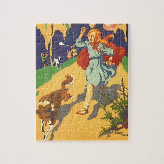 Vintager Rotkäppchen, Hunde und Balloons Puzzle (Vertikal)