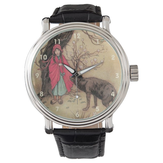 Vintager Rotkäppchen von Warwick Goble Armbanduhr (Vorderseite)
