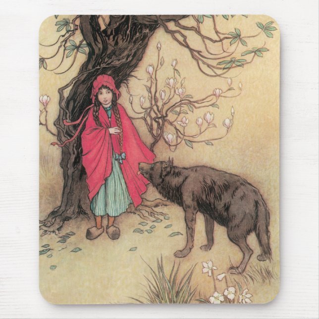 Vintager Rotkäppchen von Warwick Goble Mousepad (Vorne)