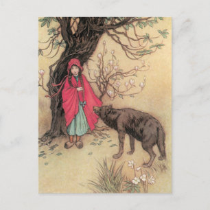 Vintager Rotkäppchen von Warwick Goble Postkarte