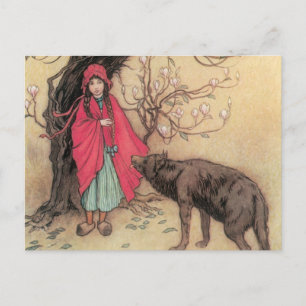 Vintager Rotkäppchen von Warwick Goble Postkarte