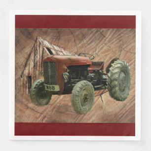 Vintager Rottraktor Rustikaler Stallschuh Serviette