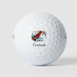 Vintager Rotvogel im Winter - Name hinzufügen Golfball