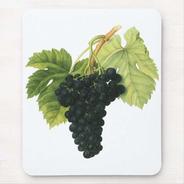 Vintager Rotwein, Bio Traubencluster, Lebensmittel Mousepad (Vorne)