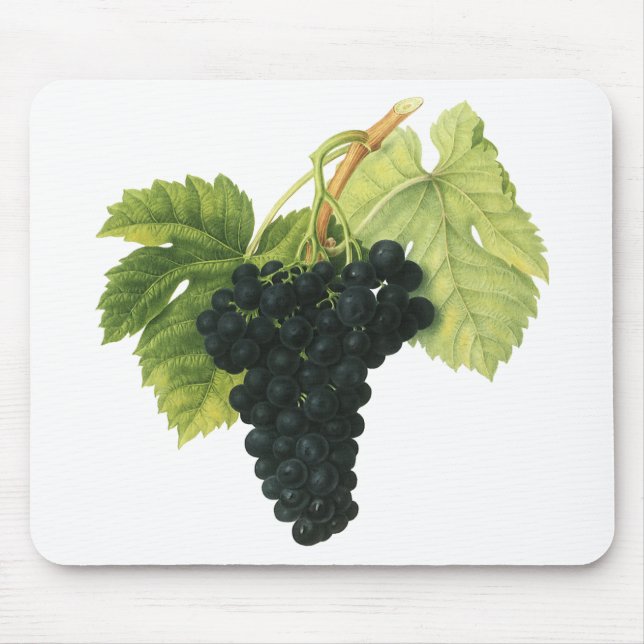 Vintager Rotwein, Bio Traubencluster, Lebensmittel Mousepad (Vorne)