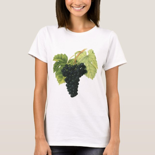 Vintager Rotwein, Bio Traubencluster, Lebensmittel T-Shirt (Vorderseite)